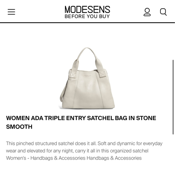 Women American Leather Co. Ada Triple Entry Satchel Smooth Stone Sold Out Color! - Picture 3 of 7